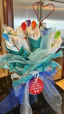 Diaper Bouquet. So much fun to make for the newest addition to the extended family!