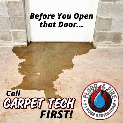 Carpet Tech offers 24/7 Flood clean-up and restoration.