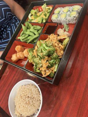 Chicken and broccoli bento box