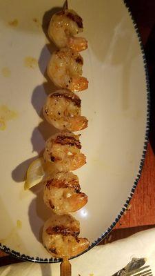 All you can eat shrimp skewers.