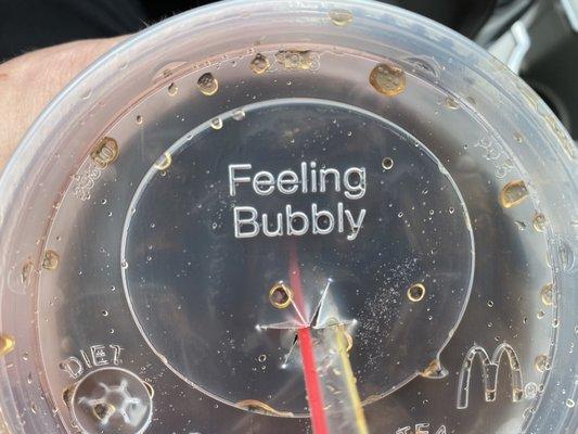 Feeling bubbly, indeed-my favorite fountain beverage and check out the clear straw! I'm way more excited about that than I should be!