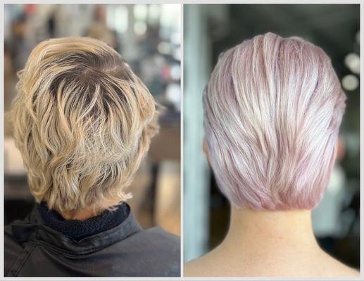 Bleach and color / pastels / haircut