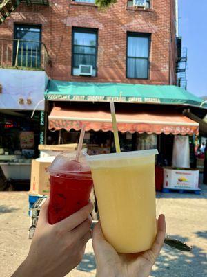 Watermelon slushie and mango slushie