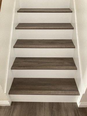 Stairs laminate with the white