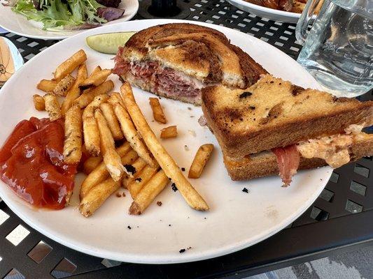 Reuben with fries.