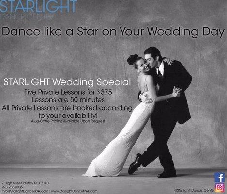 The STARLIGHT Wedding Special is a great way to feel comfortable and confident during your first dance as a married couple!