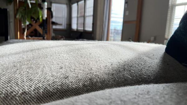 Sofa fabric pulling after 27 days of normal use.