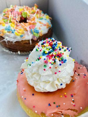 Lychee Donut w/Whipped Cream & Cereal Donut