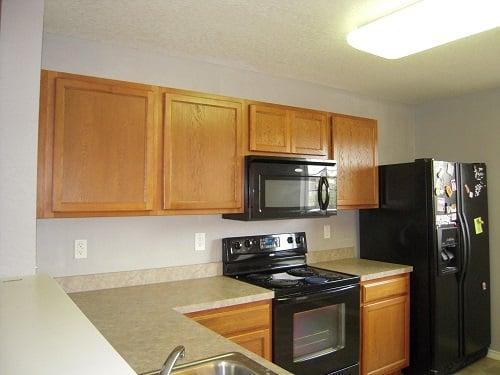 Kitchen cabinets can be stained or painted. We can match your wall color, or appliances.