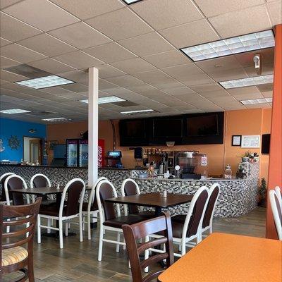 Comfortable seating for lunch and dinner