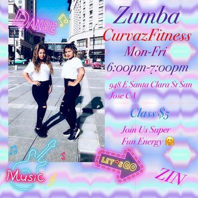 Zumba classes with
 Mayra & Miriam
Monday through Friday 6:00pm - 7:00pm