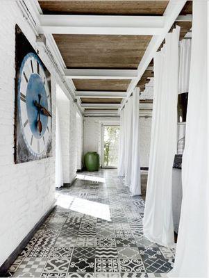 outdoor cement tile patio