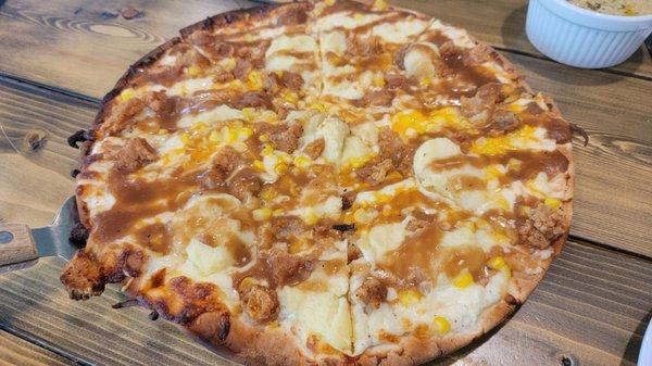 Fried chicken dinner pizza without scallions (special of the week in August 2022)