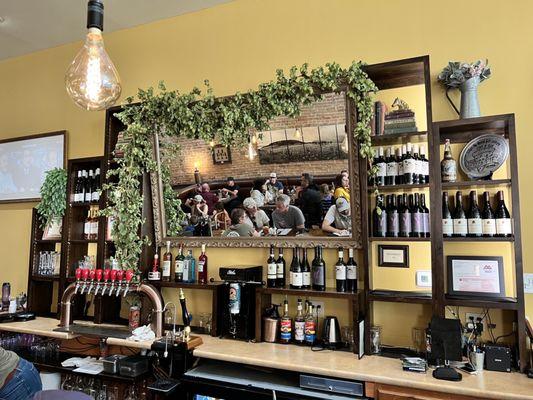 Bar area has beer and wine.