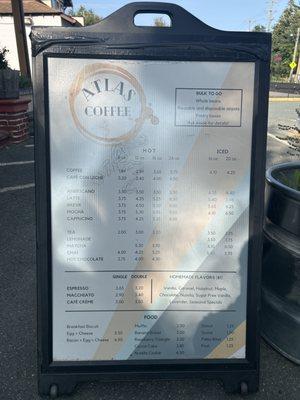 Outdoor menu