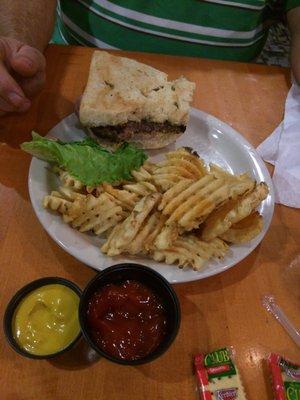 Burger and fries