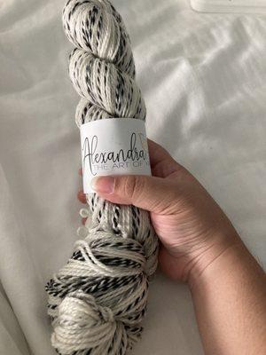 Alexandra the art of yarn. Zebra. $30