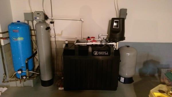 Methane Chlorine Pellet Dropping System that removes Iron, Sulphur and Methane. Carbon Tank to remove Chlorine...