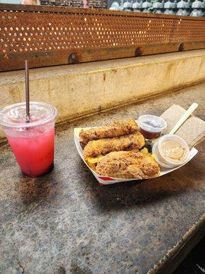 Fired chicken, lemonade