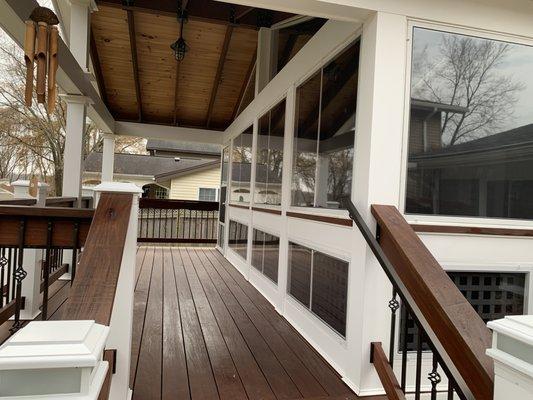 Removable vinyl panels, allow for year around use of your porch.