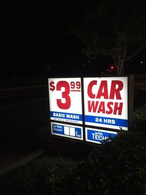 Car wash $3.99