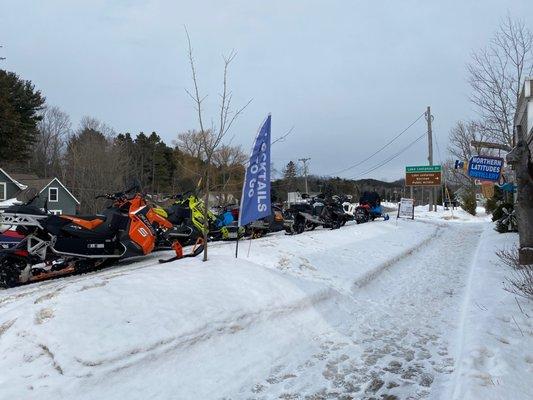 Fun group of snowmobilers