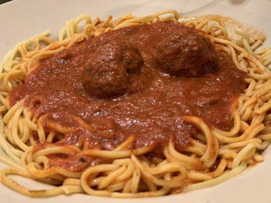 Spaghetti, not very good, overcooked pasta