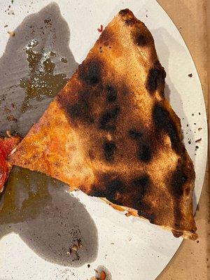 A Bob's Pizza tradition: burnt pizza.