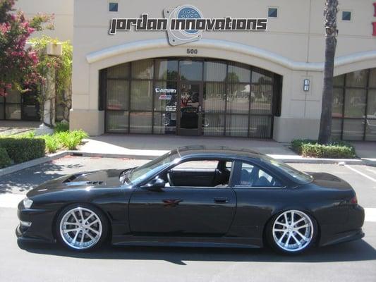 Our good friend Waynes beautiful SR20 S14 street machine parked out front on a beautiful day