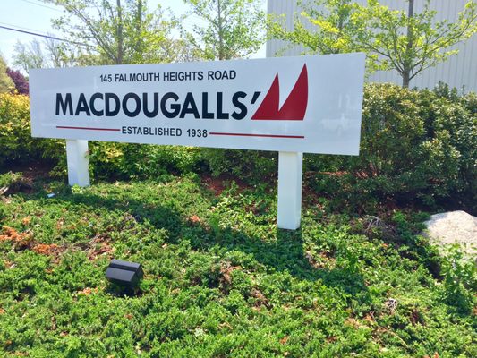 The main entrance to MacDougalls' Cape Cod Marine Service. Located on Falmouth Heights Road.