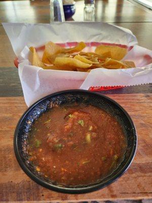 Complimentary chips and salsa