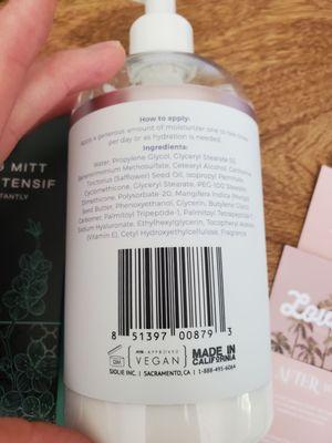 Vegan, Made in CA. Smells so good!