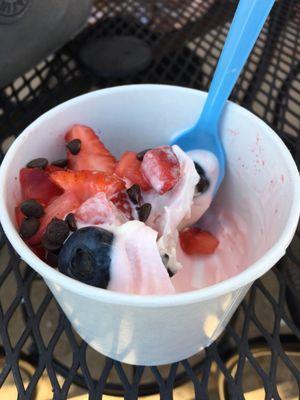 Strawberry + cheesecake froyo