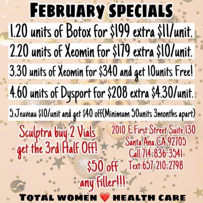 February Specials!!!!