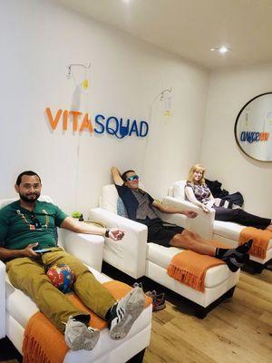 Clients enjoying their treatments in the Vita lounge location Midtown Miami