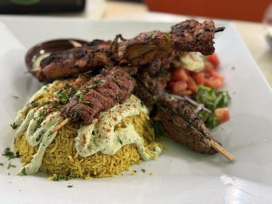 Beef Kebab Platter w Chicken Skewer