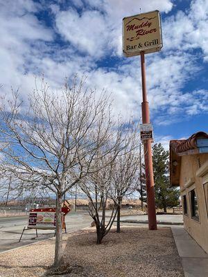 Sign in front.