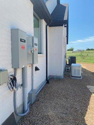 Generac Generator Installation, 22kw with two ATSs. Collin County.