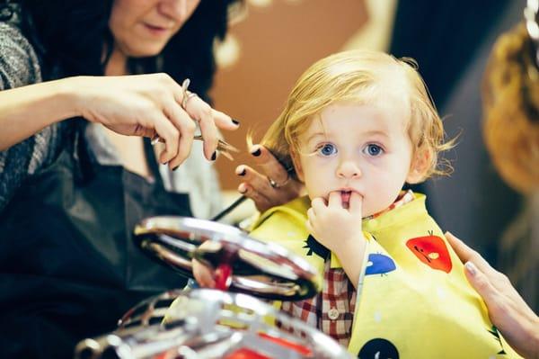 First haircut with Miss Gina.