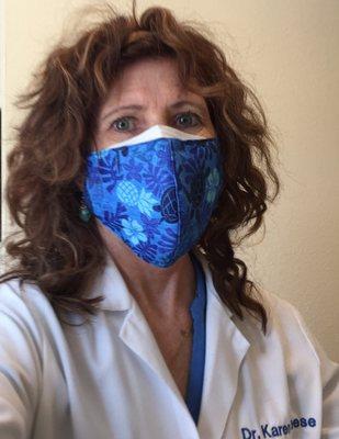 Dr. Karen Reese masked up and ready