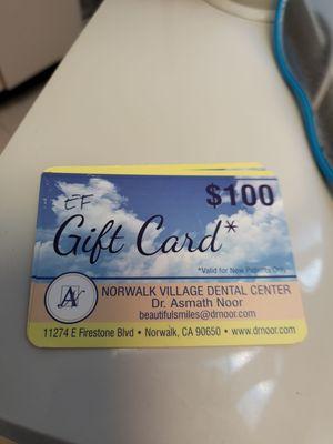 She offers gift cards,  that can help me get $100 off my treatment.