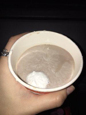 Ordered a hot chocolate with whipped cream :-(