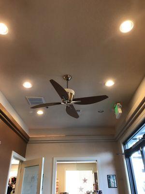 I just love the ceiling fan in the waiting room