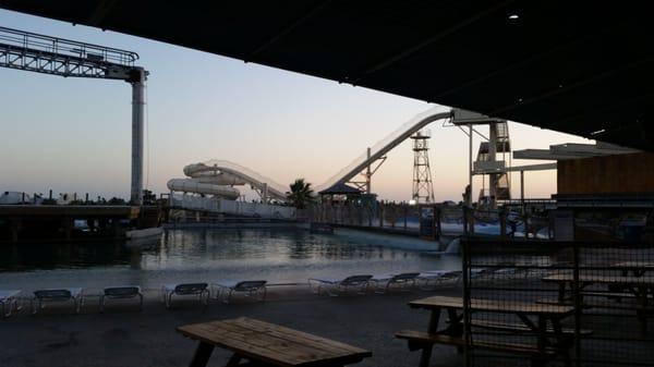 View from patio table, out into Waterpark.