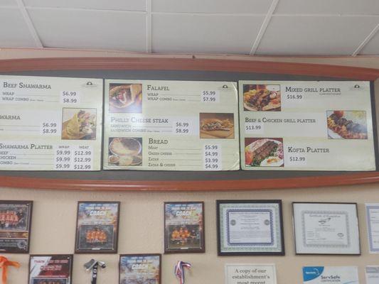 Wall menu