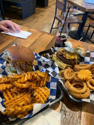 Buffalo Chicken Sandwich & The Hangover Burger  Everything was so well executed & so crispy