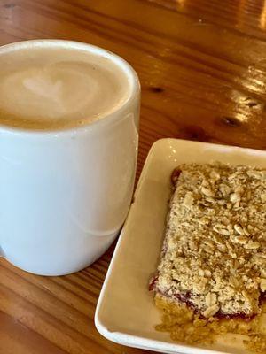 White chocolate latte and a scone