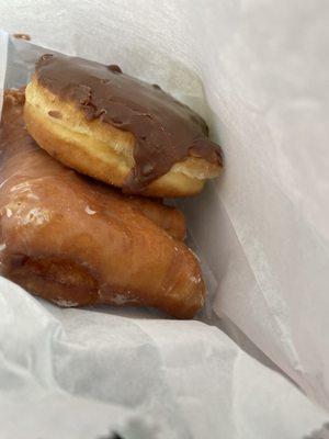 Bear claw and chocolate filled with cream