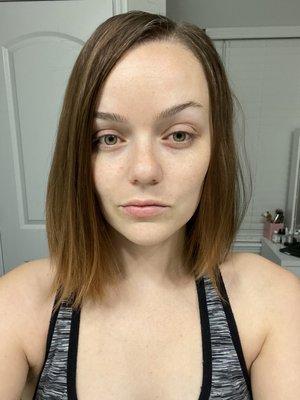 My hair and brows- before