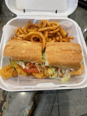 6" fried shrimp poboy. My wife said "it was the best shrimp poboy she has gotten in LP.